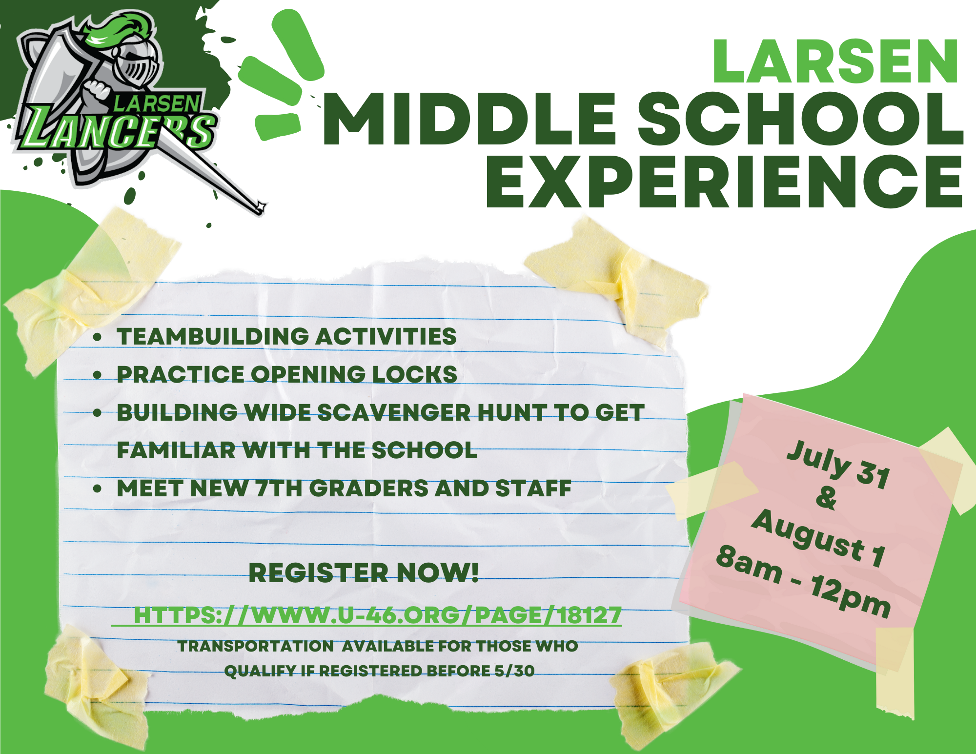 Larsen Middle School Experience 